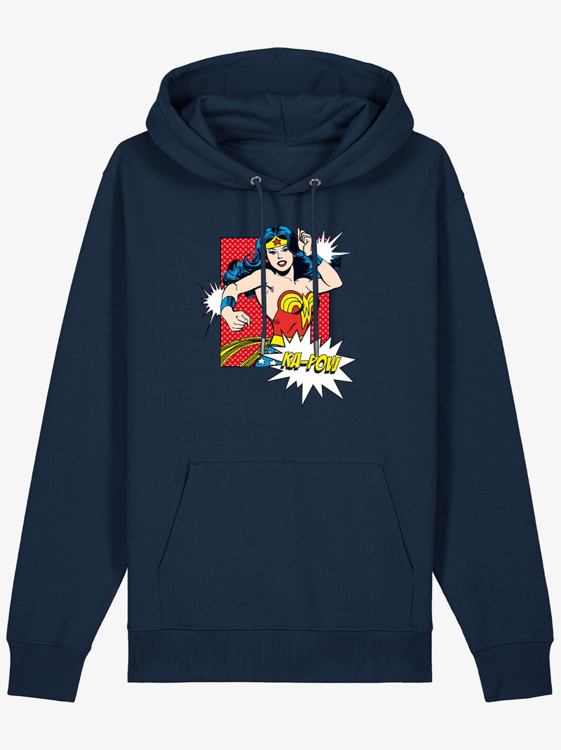 Hoodie Mujer - WONDER WOMAN KA POW Azul marino - Kiabi