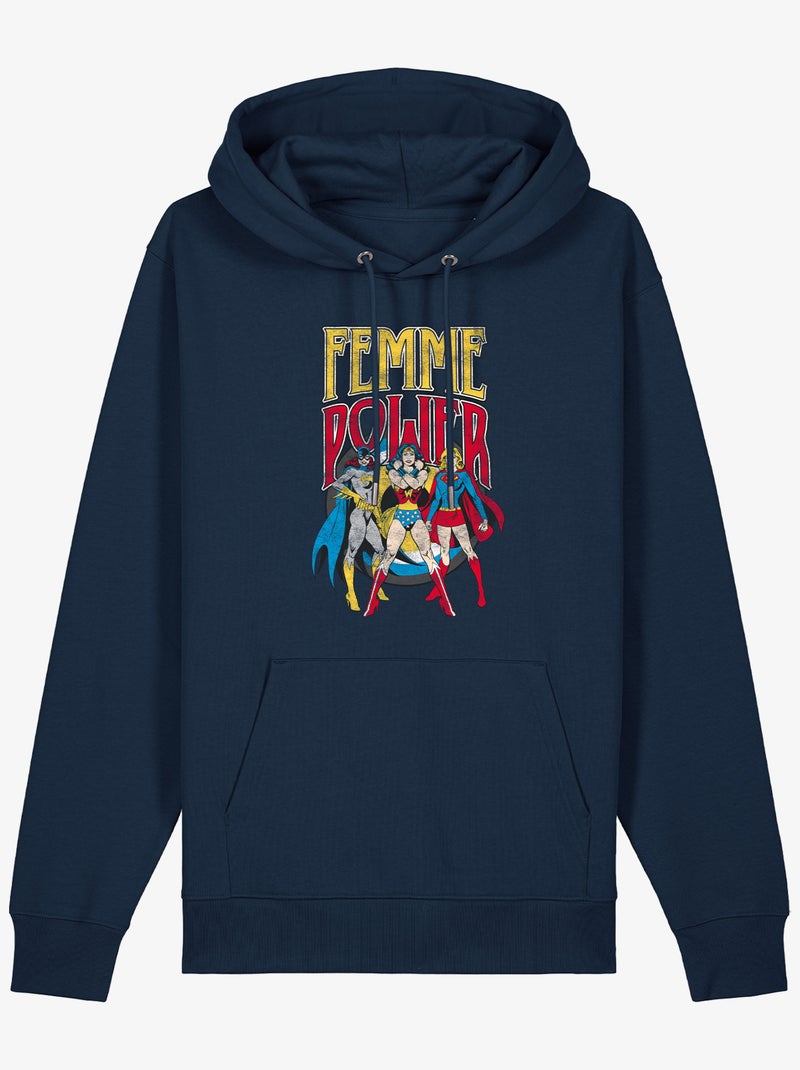 Hoodie Mujer - WONDER WOMAN Mujer POWER Azul marino - Kiabi