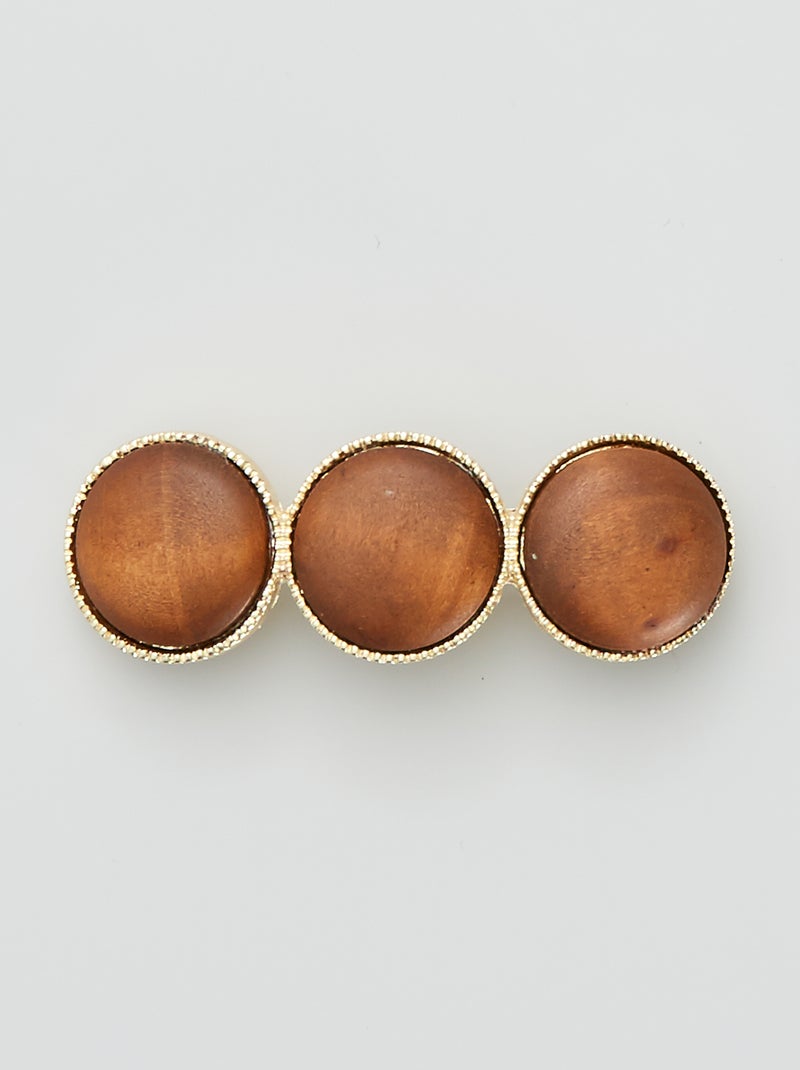 Horquilla con detalle en dorado y madera BEIGE - Kiabi