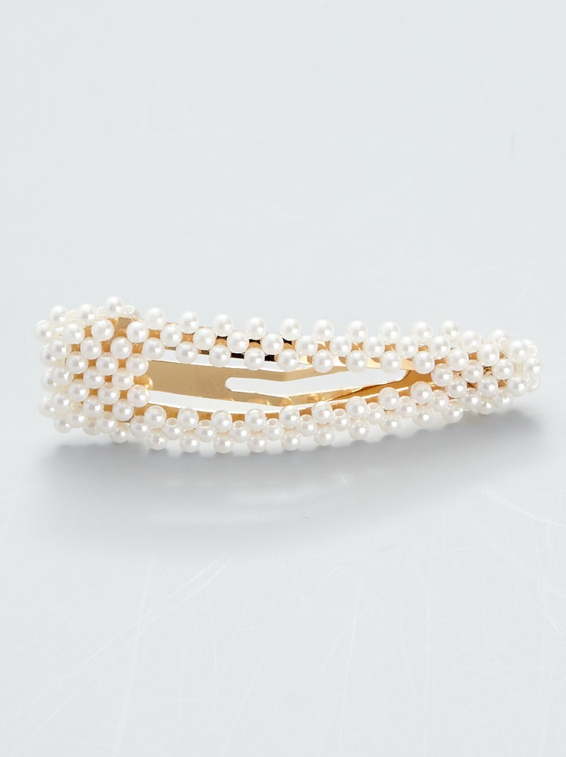 Horquilla de clip con perlas BLANCO - Kiabi