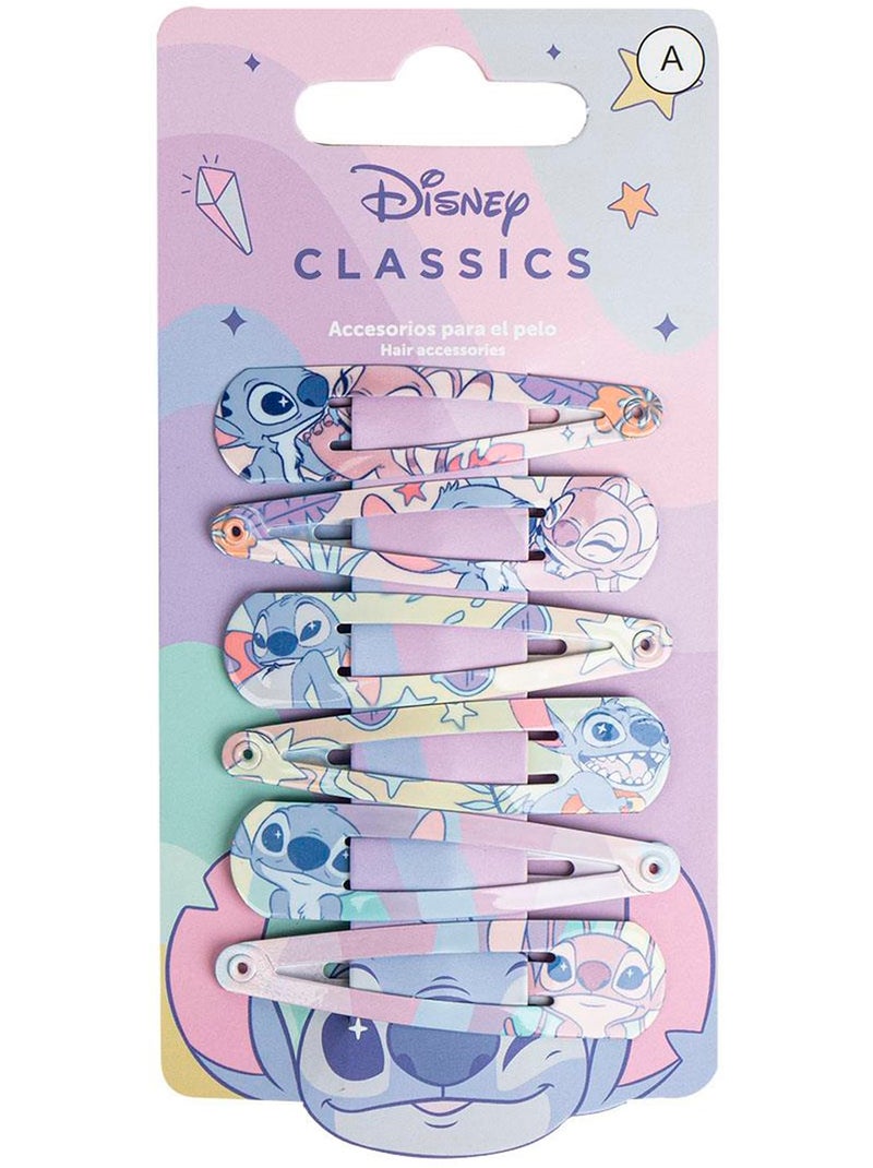 Horquillas de metal antideslizantes niño Stitch multicolores: lote de 6 Multicolor - Kiabi