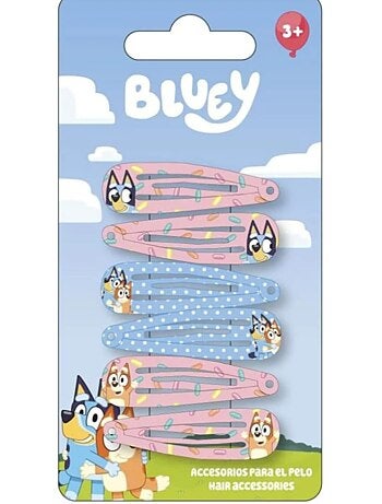 Horquillas de pelo multicolores niño Bluey: lote de 6
