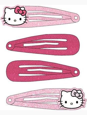 Horquillas para el cabello infantil Hello Kitty rosas con purpurina: lote de 3