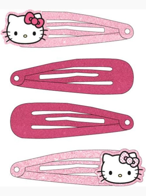 Horquillas para el cabello infantil Hello Kitty rosas con purpurina: lote de 3 - Kiabi