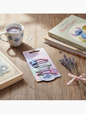 Horquillas para el cabello infantil multicolores Stitch : lote de 4 horquillas