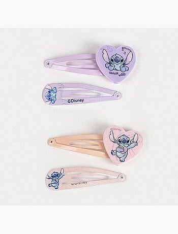 Horquillas para el cabello infantil Stitch: 4 horquillas + 1 coletero