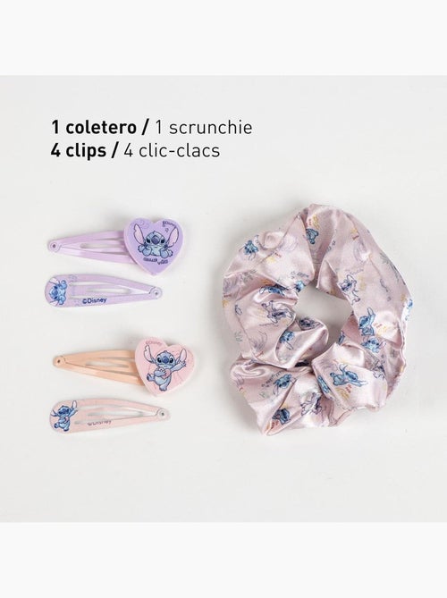 Horquillas para el cabello infantil Stitch: 4 horquillas + 1 coletero - Kiabi