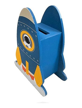 Hucha – cohete infantil de madera