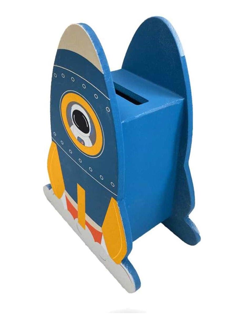 Hucha – cohete infantil de madera Azul - Kiabi