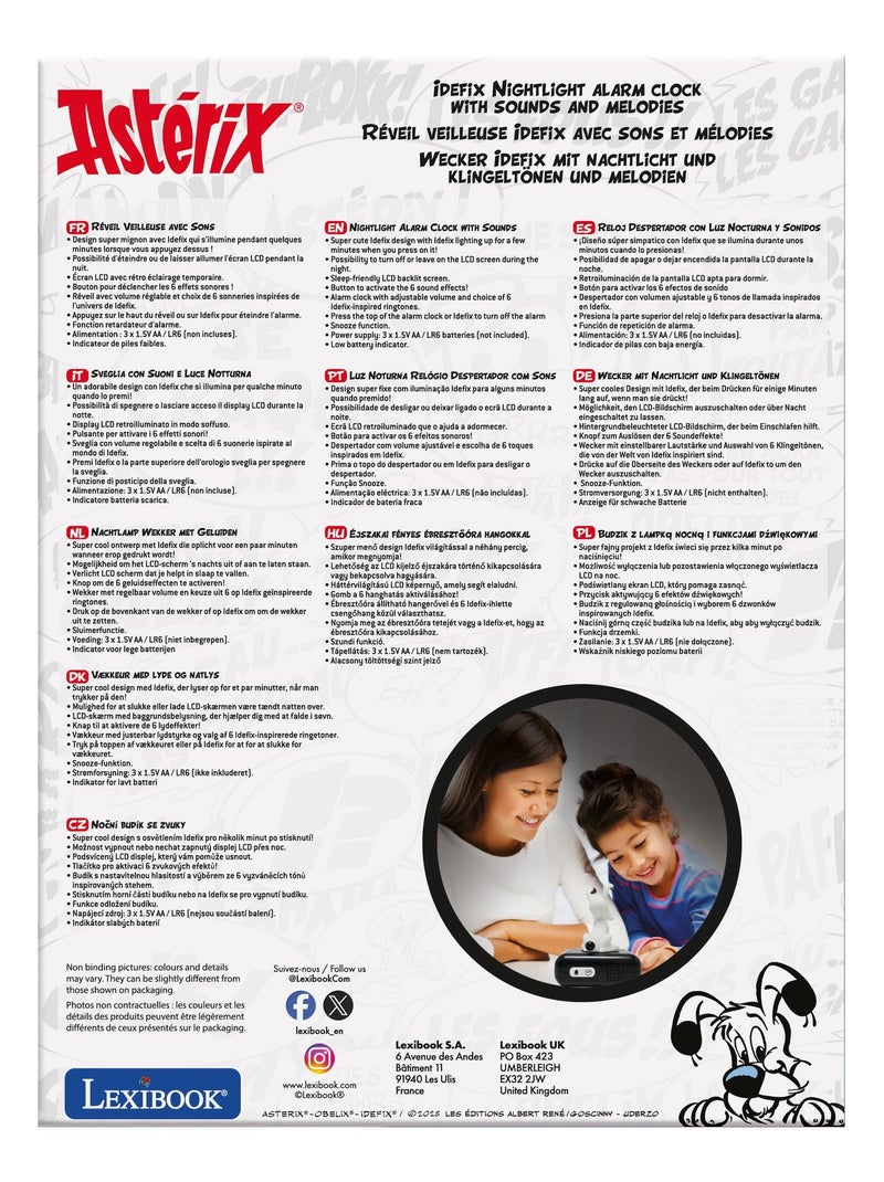 Idefix Luz nocturna Reloj despertador con sonidos Blanco - Kiabi