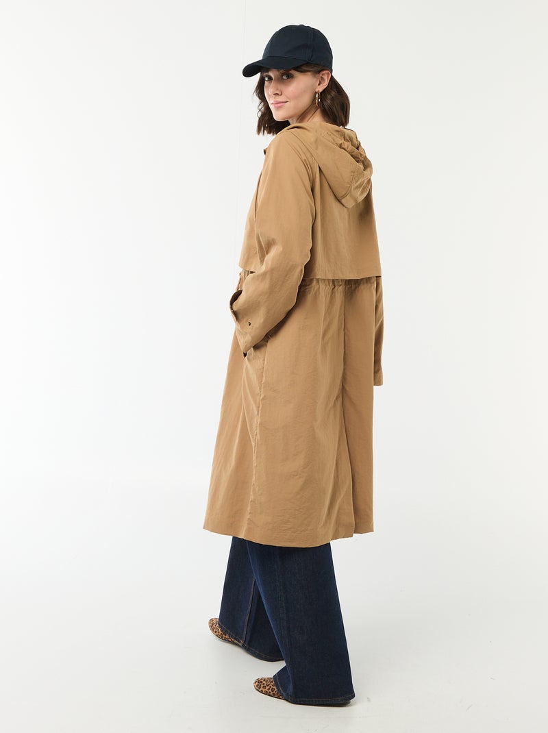 Impermeable con capucha Beige - Kiabi
