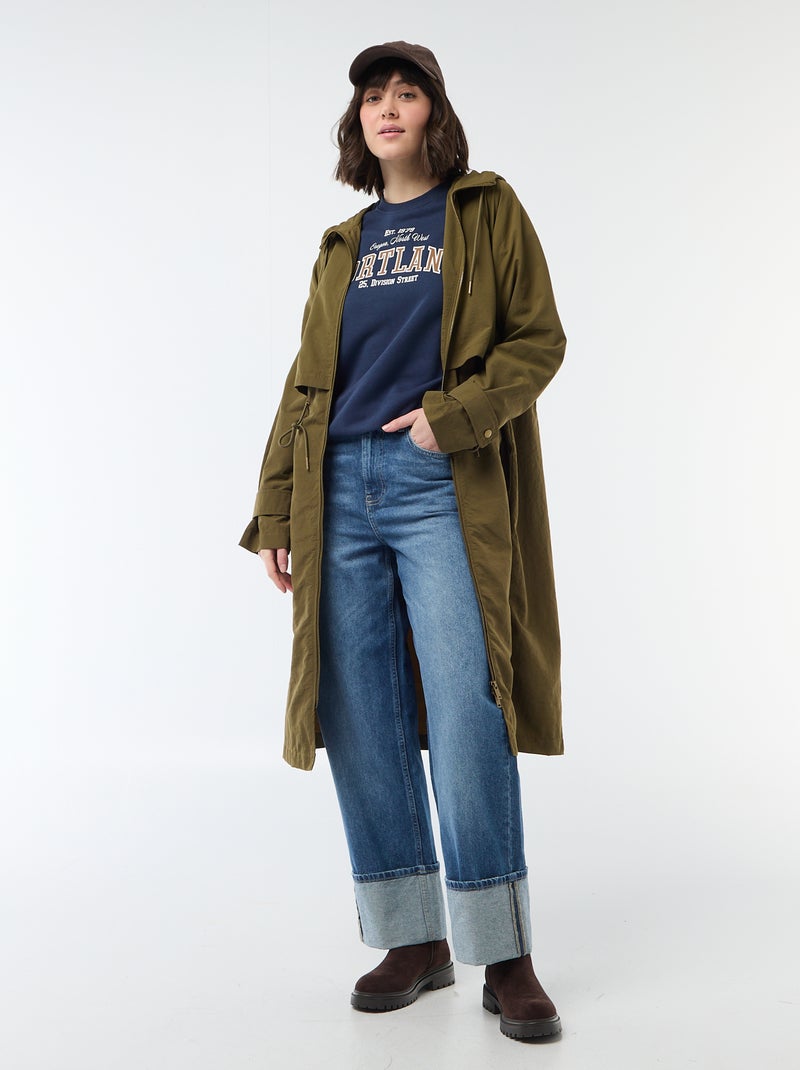 Impermeable con capucha Verde - Kiabi