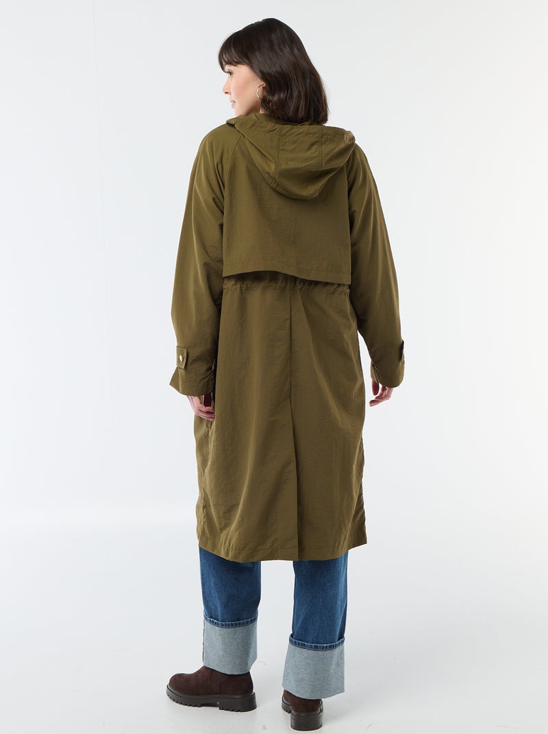 Impermeable con capucha Verde - Kiabi