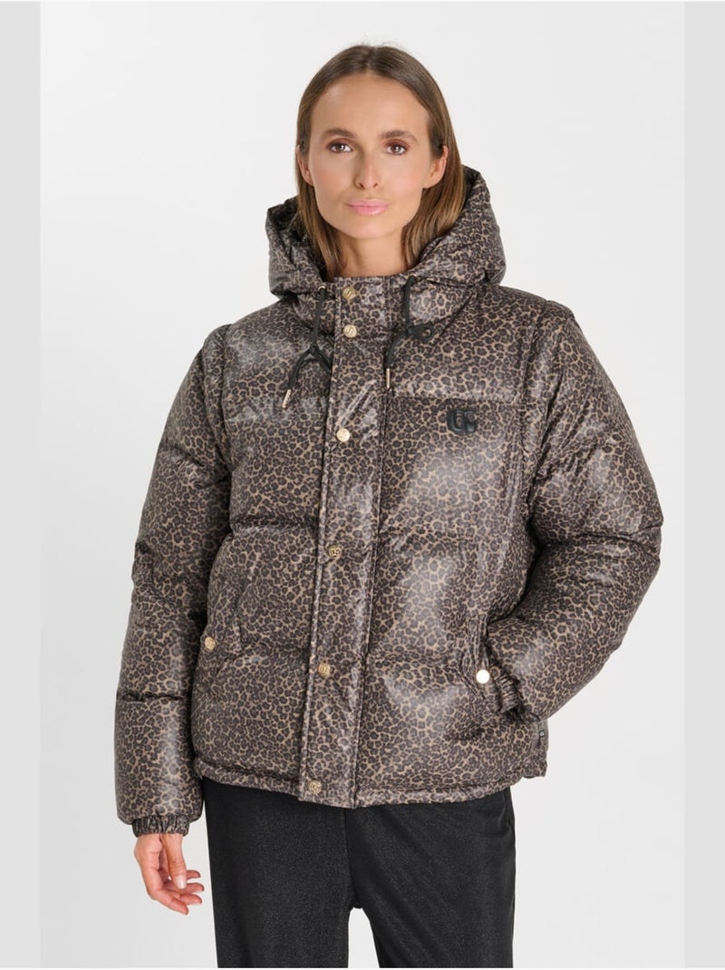Inge chaqueta de plumas con capucha Marrón - Kiabi