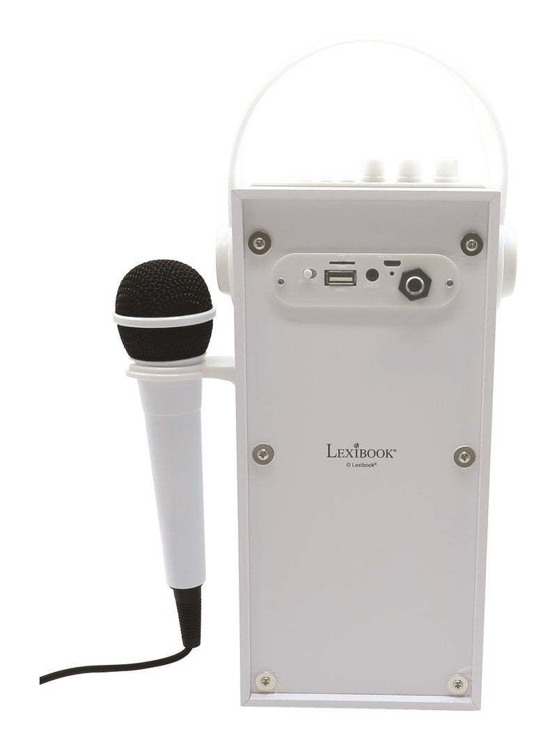 iParty® Trendy Altavoz Bluetooth® puertoátil con micrófono y sorprendentes efectos de luces Blanco - Kiabi