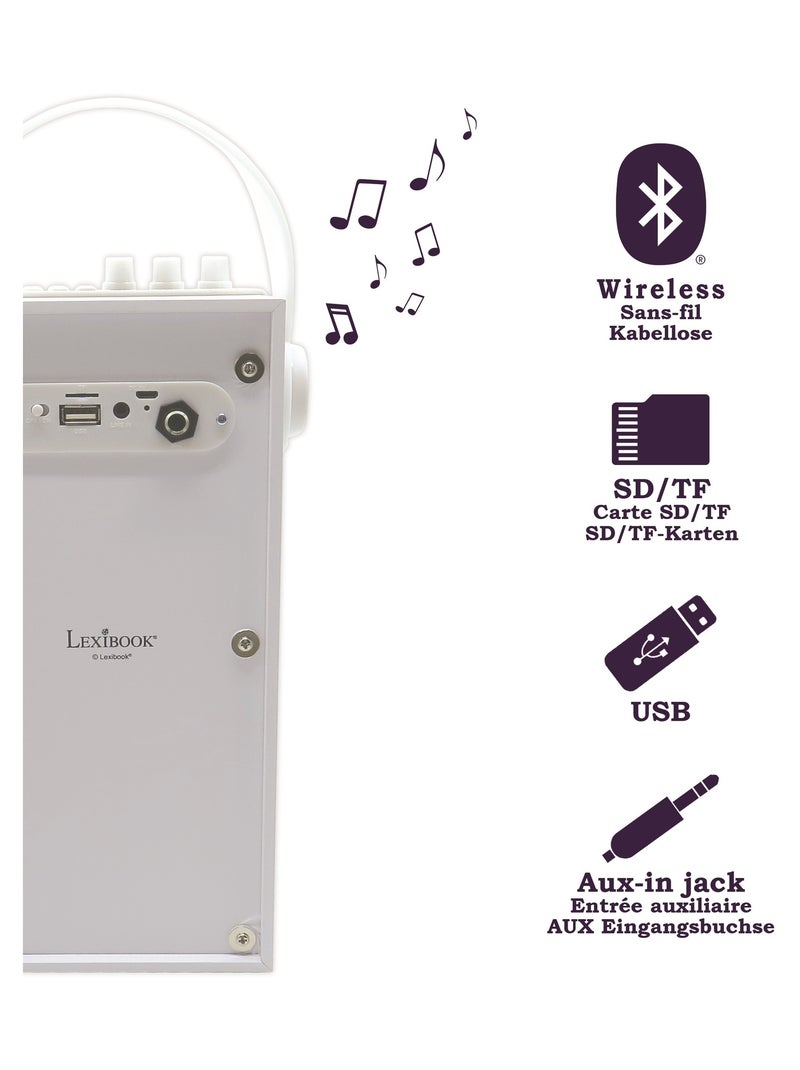 iParty? Trendy Altavoz Bluetooth? puerto?til con micr?fono y sorprendentes efectos de luces Blanco - Kiabi