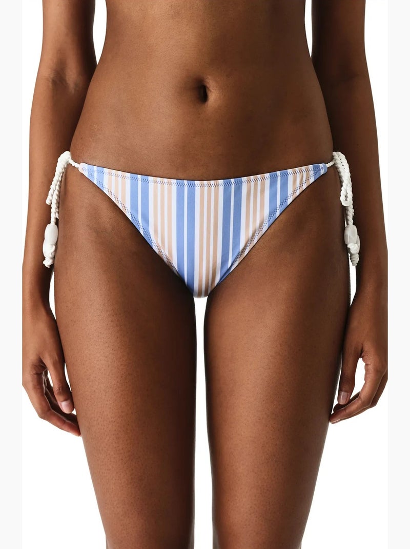 Irene braga de bikini a rayas de tiro medio penti Azul beige Blanco - Kiabi