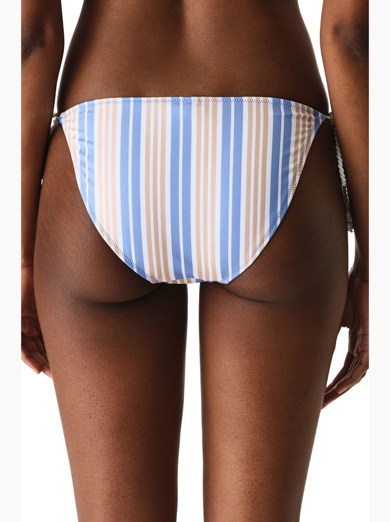 Irene braga de bikini a rayas de tiro medio penti Azul beige Blanco - Kiabi