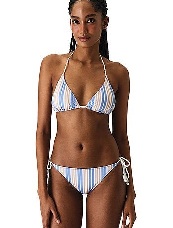Irene top de bikini triangular a rayas penti