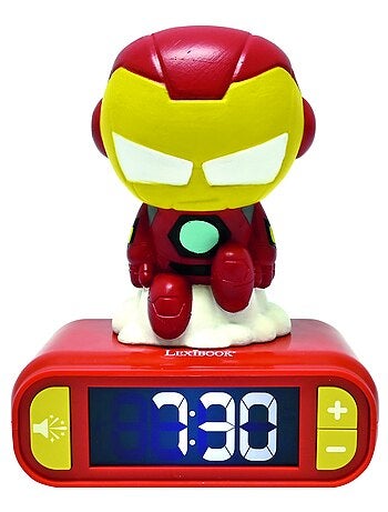 Iron Man Luz nocturna Reloj despertador con sonidos