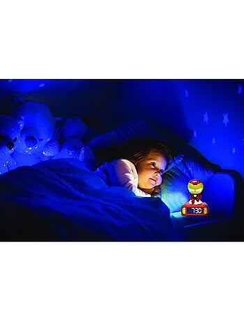 Iron Man Luz nocturna Reloj despertador con sonidos
