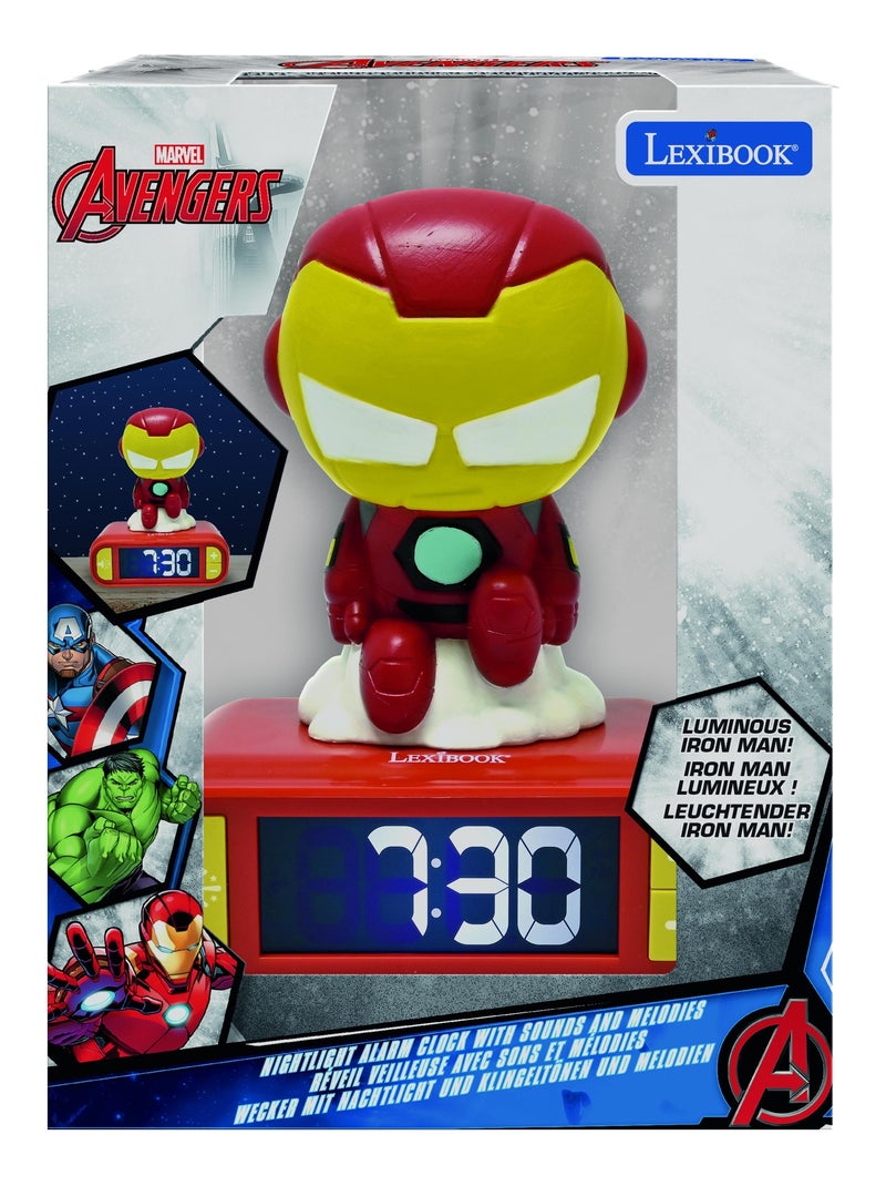 Iron Man Luz nocturna Reloj despertador con sonidos Rojo - Kiabi