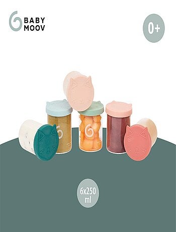 Isy Bowls - 6 tarros de cristal para conservar alimentos de 250 ml «Babymoov»