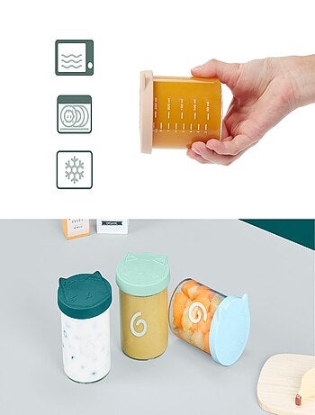 Isy Bowls - 6 tarros de cristal para conservar alimentos de 250 ml «Babymoov»