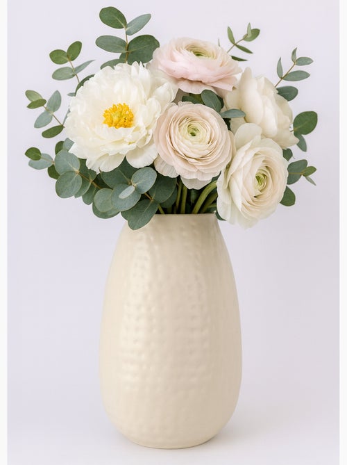 Jarrón de cerámica ovalado con aspecto martillado - Kiabi