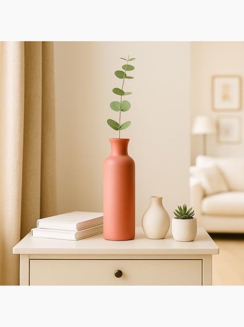 Jarrón de cerámica tubular, diseño minimalista. - AFIBEL - Kiabi