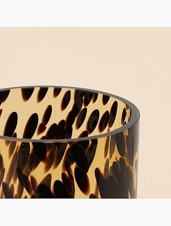 Jarrón de cristal ámbar con efecto estampado de leopardo - AFIBEL