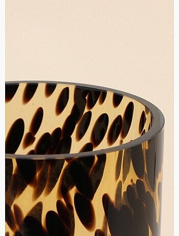 Jarrón de cristal ámbar con efecto estampado de leopardo - AFIBEL