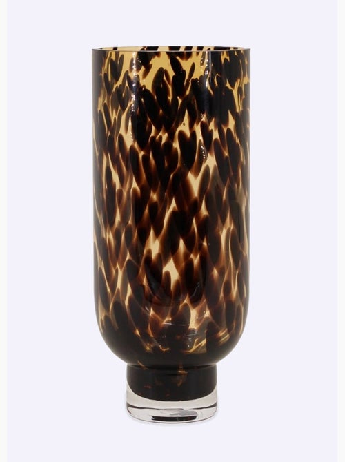 Jarrón de cristal ámbar con efecto estampado de leopardo - AFIBEL - Kiabi