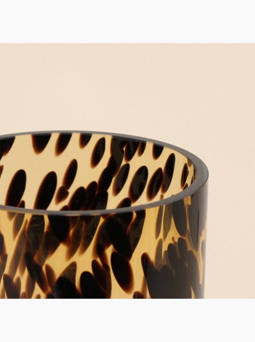 Jarrón de cristal ámbar con efecto estampado de leopardo - AFIBEL - Kiabi