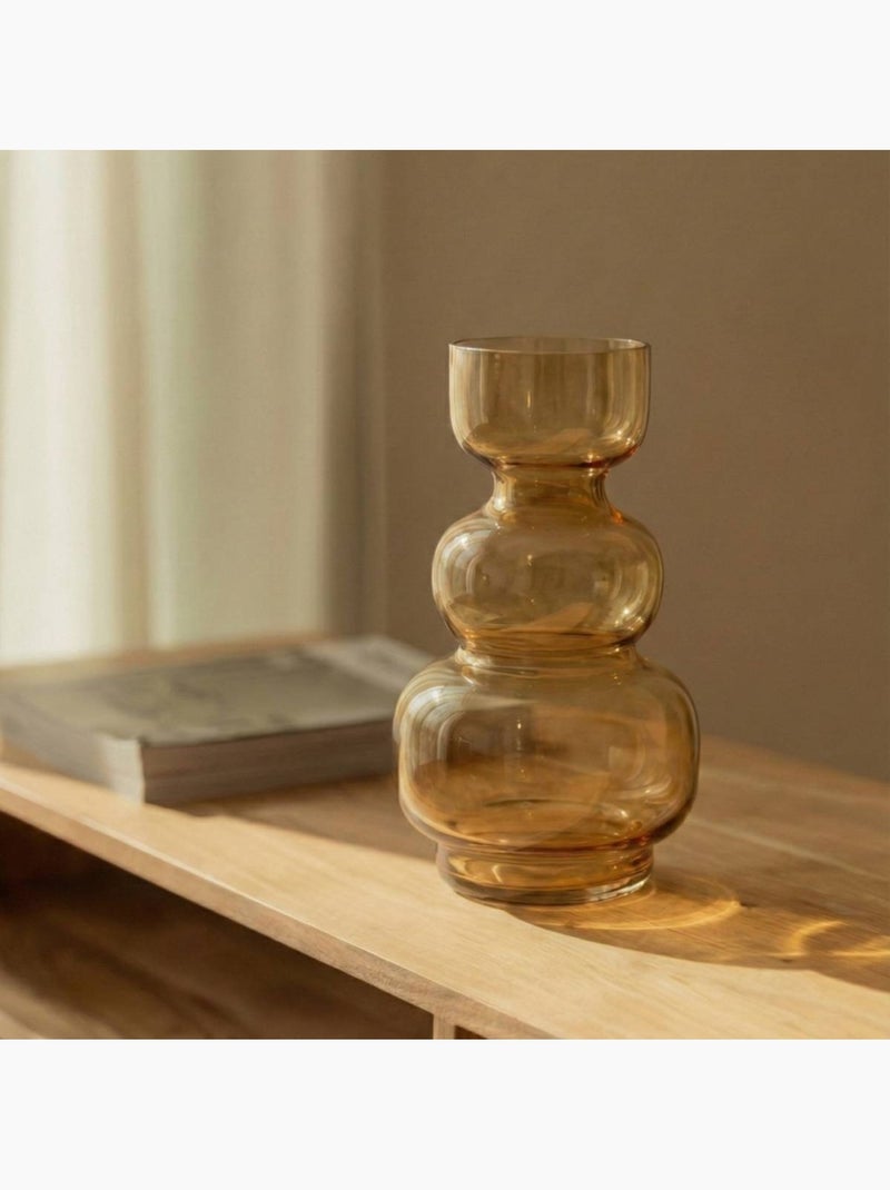 Jarrón de cristal tintado, forma curvada. - AFIBEL Ambre - Kiabi