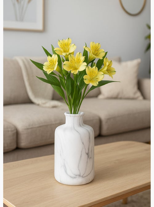 Jarrón de cuello estrecho en dolomita con efecto mármol - Kiabi