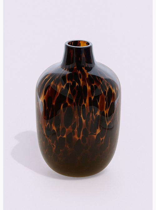 Jarrón de vidrio ámbar moteado - Kiabi