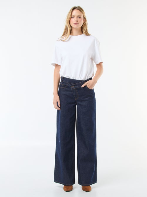 Jean ancho con doble abertura abotonada - Kiabi