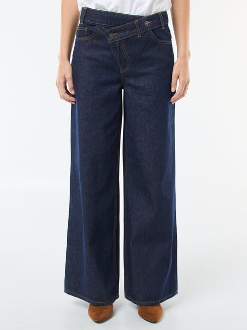 Jean ancho con doble abertura abotonada - Kiabi