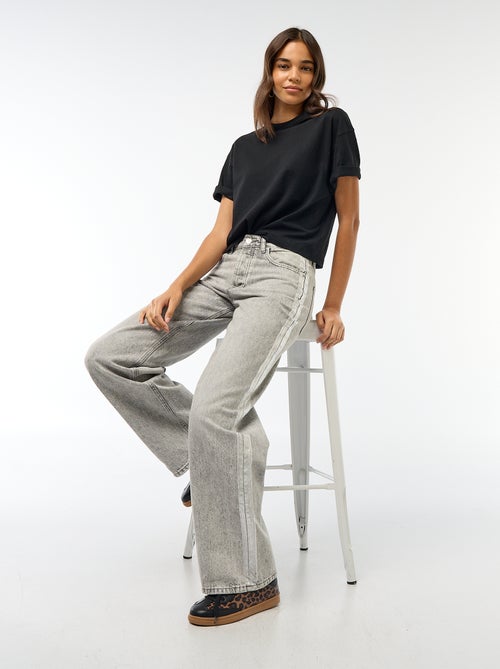 Jean baggy con bandas plateadas - Kiabi