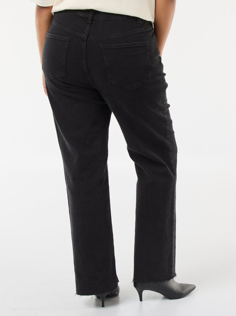 Jean bootcut con bajo deshilachado Negro - Kiabi