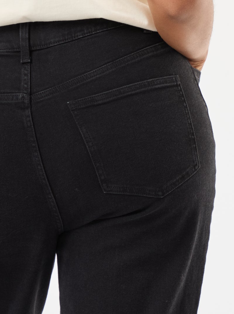 Jean bootcut con bajo deshilachado Negro - Kiabi