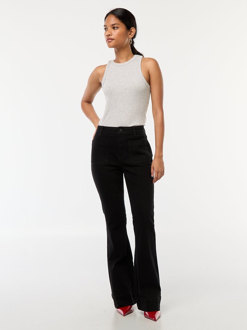 Jean de talle alta corte flare/bootcut Negro - Kiabi