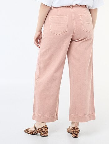 Jean palazzo de twill de talle alta