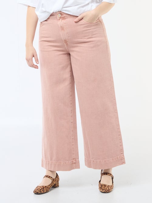 Jean palazzo de twill de talle alta - Kiabi