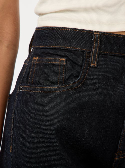 Jean regular / tiro alto con vuelta ancha en el bajo - Kiabi