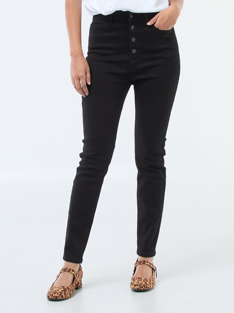 Jean super skinny de talle muy alta - L28 Negro - Kiabi