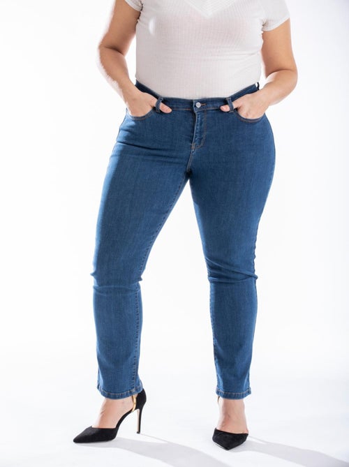 Jeans corte recto talle alto denim OBR8 'OBER' - Kiabi