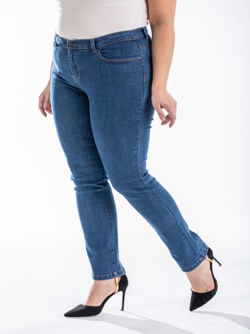 Jeans corte recto talle alto denim OBR8 'OBER' Azul - Kiabi