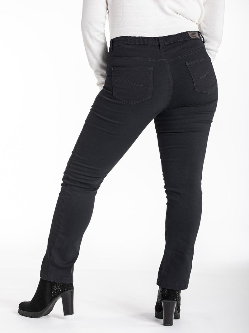 Jeans corte recto talle alto stretch OBR9 'OBER' Negro - Kiabi